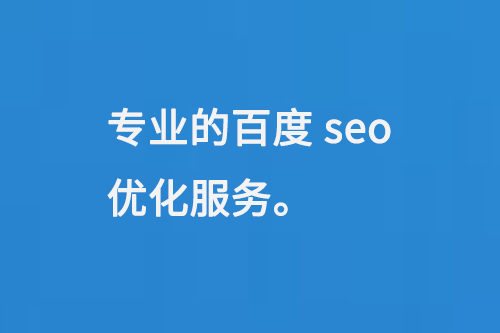 專業的百度seo優化服務